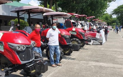 <p><strong>FARMING TOOLS.</strong> The Philippine Center for Postharvest Development and Mechanization will complete this 2021 the distribution of PHP5 billion worth of farm machinery, like what are shown in this undated photo. A total of 14,368 units have reached farmer organizations since distribution began in June 2020. <em>(PNA file photo)</em></p>