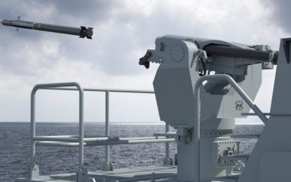 <p><strong>SURFACE-TO-AIR MISSILE.</strong> A CGI of the MBDA Simbad-RC firing a Mistral surface-to-air missile (SAM). The Mistral 3 is the first-ever SAM procured by the Armed Forces of the Philippines. <em>(Photo courtesy of MBDA)</em></p>