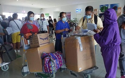 <p><strong>INCREASED MOBILITY.</strong> Passengers arriving at the Tacloban Airport in this May 28, 2021 photo. The increased mobility in the second quarter of 2021 in Eastern Visayas has contributed to improved employment situation in the region.<em> (Photo courtesy of Civil Aviation Authority of the Philippines)</em></p>