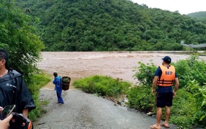 <p><strong>SEARCH.</strong> A search and rescue operation is ongoing for a missing 30-year-old woman swept away by strong river current in Badoc, Ilocos Norte on Tuesday (Oct. 12, 2021). The woman’s three companions managed to swim back to the riverbank. <em>(Photo courtesy of BFP Badoc)</em></p>