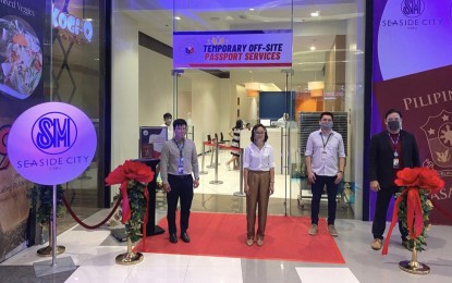 <p><strong>PASSPORT CENTER.</strong> Photo shows the newly opened Temporary Off-Site Passport Services of the Department of Foreign Affairs at the SM Seaside City Cebu. The mall management said on Monday (Oct. 18, 2021) the center is implementing a "no appointment, no passport" rule. <em>(Photo courtesy of SM Seaside)</em></p>