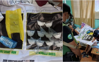 <p><strong>HUGE HAUL.</strong> Operatives from the Philippine Drug Enforcement Agency-7 conduct an on-site inventory of evidence confiscated from a drug suspect after a buy-bust operation in Cebu City on Sunday (Oct. 17, 2021). Confiscated in the operation was about one kilogram of drugs believed to be shabu worth P6.8 million. <em>(Photo courtesy of PDEA Director Levi Ortiz)</em></p>