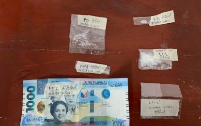 <p><strong>ANTI-DRUG WAR</strong>. The illegal drugs and buy-bust money confiscated from the drug peddlers arrested in a sting in the City of San Jose del Monte, Bulacan on Wednesday (Oct. 20, 2021). Appropriate criminal complaints against eight arrested suspects are being prepared for filing in court. <em>(Photo by Bulacan Police Provincial Office)</em></p>