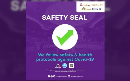 <p>Safey Seal certification<em> (Photo courtesy of Gateway/Ali Mall Cinema Facebook)</em></p>