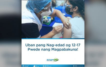 <p><strong>PROTECTION FOR CHILDREN.</strong> The Butuan City government says children aged 12 to 17 years old and having no comorbidities will be vaccinated starting Wednesday (Nov. 3, 2021). The city government is urging parents to have their children vaccinated to protect them from the coronavirus disease 2019. <em>(Photo courtesy of Butuan City PIO)</em></p>