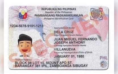 <p><span style="font-weight: 400;">Sample Philippine identification or national ID </span><em><span style="font-weight: 400;">(File photo)</span></em></p>