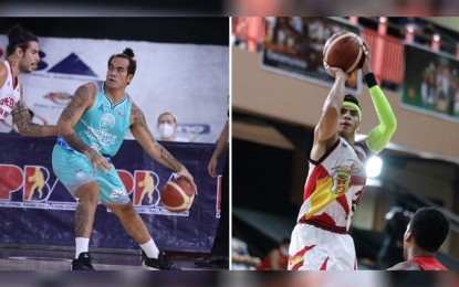 <p>Vic Manuel and Arwind Santos<em> (Photos courtesy of PBA Image)</em></p>