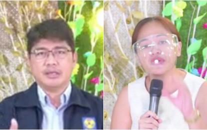 <p>Department of Education-Central Visayas regional director Salustiano Jimenez and Environmental Management Bureau-Central Visayas spokesperson Engr. Cindylyn Pepito. <em>(Screenshot from DepEd-7 video)</em></p>