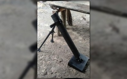 <p><strong>POWERFUL WEAPON.</strong> Photo shows the 60-mm mortar launcher turned in by “Omar,” a surrendering Bangsamoro Islamic Freedom Fighters combatant, in Midsayap, North Cotabato on Tuesday (Nov. 9, 2021). The surrenderer said he wanted to live a normal life with his family again. <em>(Photo courtesy of 6ID)</em></p>