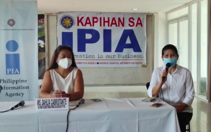 <p>Dahlia Cabristante (left), focal person of the Children's Program of the Provincial Social Welfare and Development Office of Negros Oriental, and Jennifer Catan Tilos, Philippine Information Agency-Negros Oriental Infocen manager.<em> (Video screengrab from PIA)</em></p>