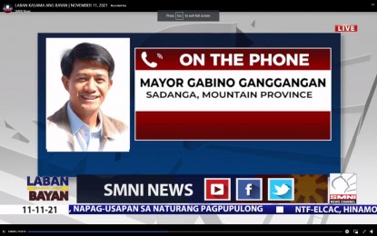 <p>Sadanga, Mountain Province Mayor Gabino Ganggangan<em> (Screengrab from SMNI)</em></p>
