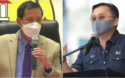 <p>Cebu City Acting Mayor Michael Rama (left) and Senator Christopher Lawrence "Bong" Go. <em>(Contributed photos)</em></p>