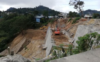 <p><strong>ROAD CONSTRUCTION</strong>. The Department of Public Works and Highways continues to implement road construction and improvement to further provide access and good roads to the public. Undated photo shows road construction at the Naguilian Road leading to La Union from Baguio City. <em>(PNA photo by Liza T. Agoot) </em></p>