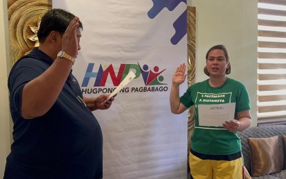 <p><strong>BACK TO HOME BASE.</strong> Davao City Mayor Sara Z. Duterte returns to Hugpong ng Pagbabago (HNP) on Friday (Nov. 19, 2021) and continues to be the party's chairperson after resigning from the post on November 11. She said the Lakas-CMD (Christian Muslim Democrats), which she also chairs, has approved the move. <em>(Photo courtesy of HNP)</em></p>