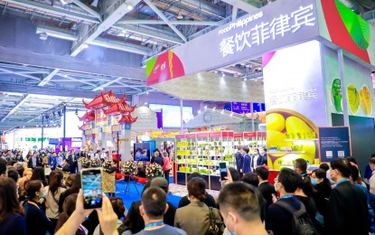 <p><strong>FOODPhilippines.</strong> The Philippine booth at the 3rd China International Import Expo (CIIE) in Shanghai, China from Nov. 5 to 10, 2021. Forty Filipino companies participated in China's largest buying expo.<em> (Photo courtesy of DTI)</em></p>