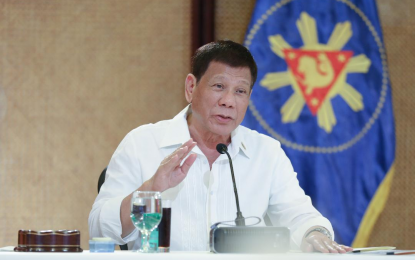 <p><strong>DAVAO AIRPORT</strong>. President Rodrigo Roa Duterte talks to the people after holding a meeting with the Inter-Agency Task Force on the Emerging Infectious Diseases core members at the Malacañang Palace on Nov. 23, 2021. Duterte said he is hoping the next president would give Davao International Airport a priority. (<em>Presidential photo by Karl Alonzo</em>)</p>