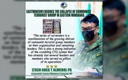 <p>Eastern Mindanao Command chief, Lt. Gen. Greg Almerol <em>(Photo courtesy of Eastmincom)</em></p>