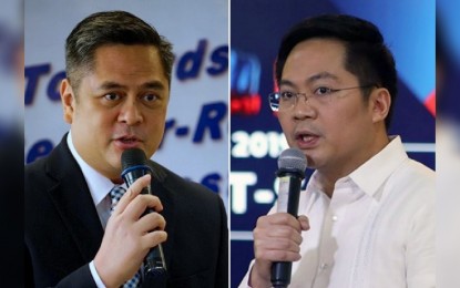 <p>Communications Secretary Martin Andanar (left) and Cabinet Secretary Karlo Nograles</p>