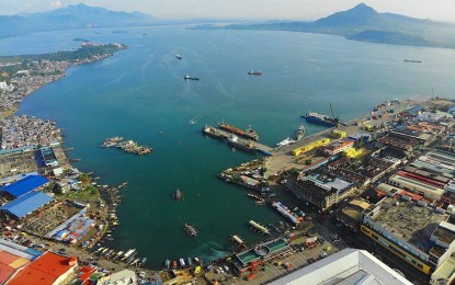 <p><strong>RATE INCREASE</strong>. The drone shot of Tacloban port in this July 3, 2018 photo. Local officials and businessmen in this city have expressed opposition to the abrupt increase of tariff rate for ships and cargoes at the port here.<em> (Photo courtesy of Sandi Silla)</em></p>