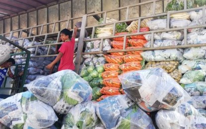 <p><strong>SUSTAINED SUPPLY.</strong> Assorted vegetables at a vegetable trading center in La Trinidad, Benguet. The provincial government of Benguet is in the process of crafting the provincial agriculture code that aims to address repeated complaints about loss of income and capital, and sustain the local vegetable industry.<em> (PNA file photo by Liza T. Agoot)</em></p>