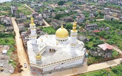<p>The completed renovation of the Grand Mosque in Marawi City inside ground zero.<em> (PNA file photo)</em></p>