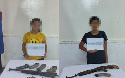 <p><strong>SURRENDER.</strong> Two young female NPA rebels, both minors, surrender to Eastern Mindanao Command soldiers on separate occasions on Dec. 3 and 4, 2021. Lt. Gen. Greg Almerol,  Eastmincom commander, said Monday (Dec. 6, 2021) the young rebel surrenderers turned over two AK-47 rifles with six magazines and 61 rounds of ammunition. <em>(Photo courtesy of Eastmincom)</em></p>