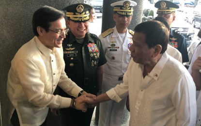 <p>President Rodrigo Roa Duterte and Manila Mayor Francisco “Isko” Moreno Domagoso <em>(File photo)</em></p>