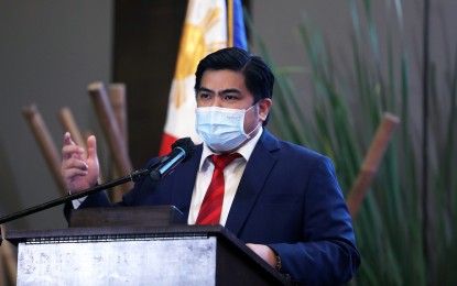 <p><strong>EODB SUMMIT</strong>. Anti-Red Tape Authority (ARTA) Director-General Jeremiah Belgica delivers his speech at the Ease Of Doing Business (EODB) summit at Hotel Novotel Manila, Araneta City in Cubao, Quezon City on Thursday (Dec. 9, 2021). The theme of the summit is "Doing Business in action: Pursuing greater efficiency towards the new normal". <strong><em>(PNA photo by Joey O. Razon)</em></strong></p>