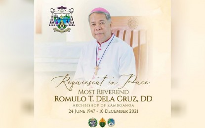 <p>Archbishop Romulo de la Cruz (June 24, 1947 - Dec. 10, 2021) <em>(Photo courtesy of Beng Climaco Facebook)</em></p>