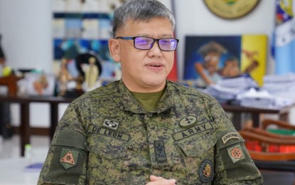 <p><strong>SUSTAINING GAINS</strong>. Major Gen. Edgardo De Leon, commander of the Army’s 8th Infantry Division. The Philippine Army in Eastern Visayas is hopeful that the next president of the country will continue implementing the development initiative of the National Task Force to End Local Communist Armed Conflict (NTF-ELCAC) to sustain gains in wiping out the insurgency.<em> (Photo courtesy of Philippine Army)</em></p>