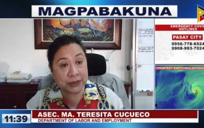 <p>Labor Assistant Secretary Maria Teresita Cucueco <em>(Screengrab from Laging Handa briefing)</em></p>