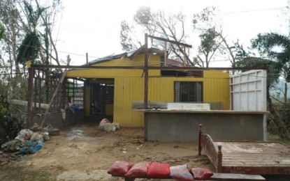 <p><strong>TYPHOON-HIT.</strong> One of the houses damaged during the onslaught of Typhoon Odette in Sipalay City, Negros Occidental on Dec. 16, 2021. Some 190,868 were partially damaged while 65,871 others were totally destroyed, mainly in southern Negros, according to figures of the provincial government. <em>(Photo courtesy of Sipalay City LGU)</em></p>