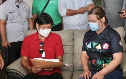 <p>Ferdinand Marcos Jr. (left) and Davao City Mayor Sara Duterte <em>(Photo courtesy of Bongbong Marcos Facebook)</em> </p>