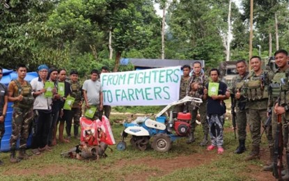 <p><strong>FIGHTERS TO FARMERS.</strong> The Army's 2nd Special Forces Battalion launches on Wednesday (Jan. 5, 2021) the "fighters to farmers" program to provide sustainable livelihood to former members of the Abu Sayyaf Group (ASG) in Talipao, Sulu. A total of 14 ASG members have surrendered to government authorities in Talipao, Sulu since September last year. <em>(Photo courtesy of the 11ID)</em></p>