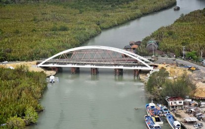 <p><strong>SOON TO OPEN.</strong> The two-lane Clarin Bridge in Loay, Bohol is the replacement of the old one damaged during an earthquake in 2013. The Department of Public Works and Highways said on Saturday (Jan. 8, 2022) the bridge is targeted to open by the first half of the year or before the end of the Duterte administration. <em>(Photo courtesy of DPWH)</em></p>