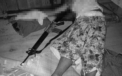 <p><strong>SLAIN SUPPORTER</strong>. A supporter of the Abu Sayyaf Group is killed in a firefight with troops at dawn Monday (Jan. 17, 2022) in Barangay Limbocandis, Sumisip, Basilan. The clash ensued while the troops were checking on the reported presence of a person in possession of an improvised explosive device in the village. <em>(Photo courtesy of Westmincom)</em></p>