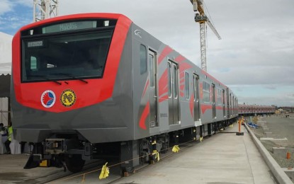 <p><strong>NEW TRAINS. </strong>One of the new trains of the Philippine National Railways (PNR) Clark Phase 1 during an inspection of the train depot in Valenzuela City on Jan. 26, 2022. Department of Transportation Undersecretary for Planning Timothy John Batan said the DOTr is looking into the possibility of funding three former China-backed rail projects through partnerships with the private sector. <em>(Photo courtesy of DOTr)</em></p>