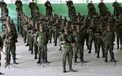 <p><strong>MORE TROOPS.</strong> Soldiers from the 3rd Infantry Battalion (3IB) stand in attention in an undisclosed place in this undated photo. The Visayas Command on Tuesday (Feb. 1, 2022) said the 3IB will be deployed in Samar province to end the communist terrorism in the area before the term of President Rodrigo Duterte ends. <em>(Photo courtesy of Viscom PIO)</em></p>