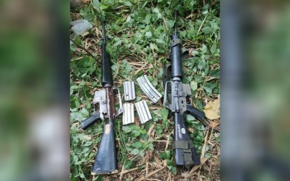 <p><strong>TERROR FIREARMS.</strong> The two M16 rifles recovered from two Dawlah Islamiya (DI) terrorists slain during an encounter with military troops in Polomolok, South Cotabato on Monday (Jan. 31, 2022). The slain terrorists belonged to the DI-Maguid faction operating in Central Mindanao. <em>(Photo courtesy of 6ID)</em></p>