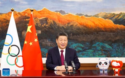 <p><strong>SPLENDID GAMES</strong>. Chinese President Xi Jinping delivers a video address at the opening ceremony of the 139th session of the International Olympic Committee (IOC) on Feb. 3, 2022. Xi said China will do its best to deliver “splendid” Olympic Winter Games Beijing 2022 from Feb. 4 to 20. <em>(Xinhua/Huang Jingwen)</em></p>