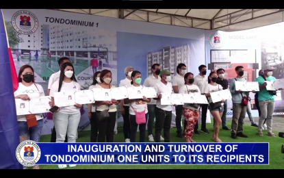 <p>Inauguration and turnover of Tondominiun 1 units<em> (Screengrab)</em></p>