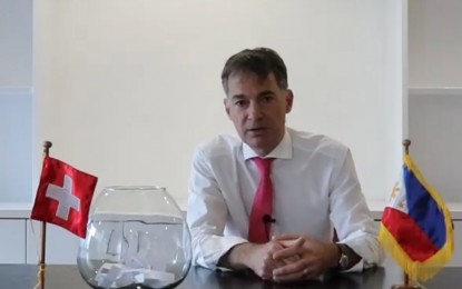 <p>Swiss Ambassador to Manila Alain Gaschen <em>(Screengrab from Embassy of Switzerland to the Philippines Facebook video)</em></p>