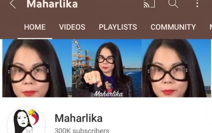 <p>Maharlika YouTube account <em>(Facebook photo)</em></p>