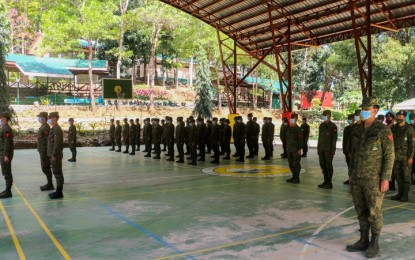 <p><strong>TRAINER'S TRAINING.</strong> A total of 100 troopers of the Army's 1st Infantry Division (1ID) are undergoing a five-day on Joint Law Enforcement operations Trainer's Training (JLEOTT) at the 1ID Training School at Major Camp Cesar Sang-an in Barangay Upper Pulacan, Labangan, Zamboanga del Sur. The five-day JLEOTT, which started Monday (Feb. 14, 2022) and ends on February 18, is part of the preparation of the 1ID for the May 9, 2022 national and local polls. <em>(Photo courtesy of the 1ID)</em></p>