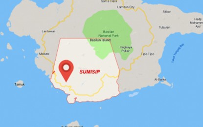 <p>Google map of Sumisip town, Basilan.</p>