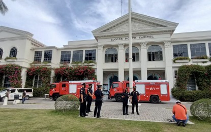 <p><strong>NEW FIRE TRUCKS.</strong> The province of Ilocos Norte receives on Monday (Feb. 21, 2022) three units of fire trucks from the Department of the Interior and Local Government. These fire trucks will be given to the BFP stations in the towns of San Nicolas, Dingras, and Marcos. <em>(Contributed photo)</em></p>