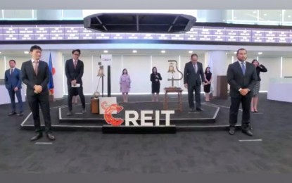 <p><strong>RENEWABLE ENERGY REIT.</strong> Citicore Energy REIT Corp. (CREIT), the first renewable energy real estate investment trust (REIT), lists on Philippine Stock Exchange (PSE) on Tuesday (Feb. 22, 2022). CREIT has raised funds through the local bourse to fund its 1,500-megawatt pipeline projects in the next five years.<em> (Screenshot from PSE Zoom)</em></p>