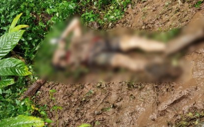 <p><strong>‘SENSELESS’.</strong> The body of Chad Booc when it was recovered after an an encounter with troops of the 1001st Infantry Brigade in New Bataan, Davao de Oro on Thursday (Feb. 24, 2022). Booc was arrested in Cebu City last year for alleged trafficking of students from indigenous people's communities but was later ordered released by a local court along with six others. <em>(Photo courtesy of 10ID)</em></p>