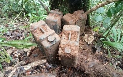 <p><strong>FOOD CACHE.</strong> Government troops with the support of civilians unearth Friday (Feb. 25, 2022) a food cache of the New People's Army (NPA) rebels in Barangay Gasa, Lakewood, Zamboanga del Sur. The remnants of the NPAs were urged to surrender and avail of the government's program to start a new life. <em>(Photo courtesy of the 53rd Infantry Battalion)</em></p>