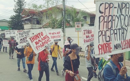 <p><br /><strong>NO TO NPA</strong>. Residents in Northern Samar join a peace rally in Catubig town denouncing the New People's Army (NPA) in this Feb. 25, 2022 event. Residents of Roxas village in Catubig town, whose officials declared the communist terrorist group as persona non grata, joined the rally. <em>(Photo courtesy of Philippine Army 20th Infantry Battalion)</em></p>